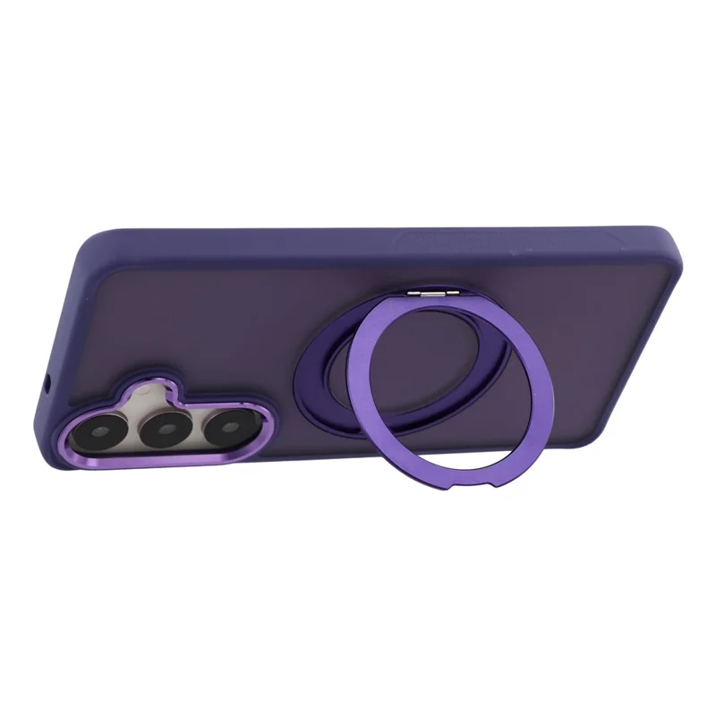 Coque pour Samsung Galaxy S26+ avec Support Pivotant, Coque Arrière Antidérapante Mat en TPU + PC - Violet