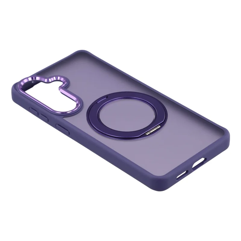 Coque pour Samsung Galaxy S26+ avec Support Pivotant, Coque Arrière Antidérapante Mat en TPU + PC - Violet