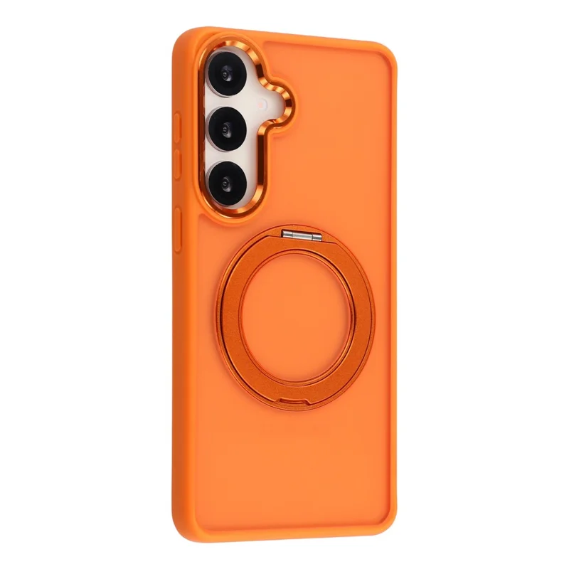 For Samsung Galaxy S26 Case Rotating Kickstand TPU + PC Anti-slip Matte Phone Back Cover - Orange