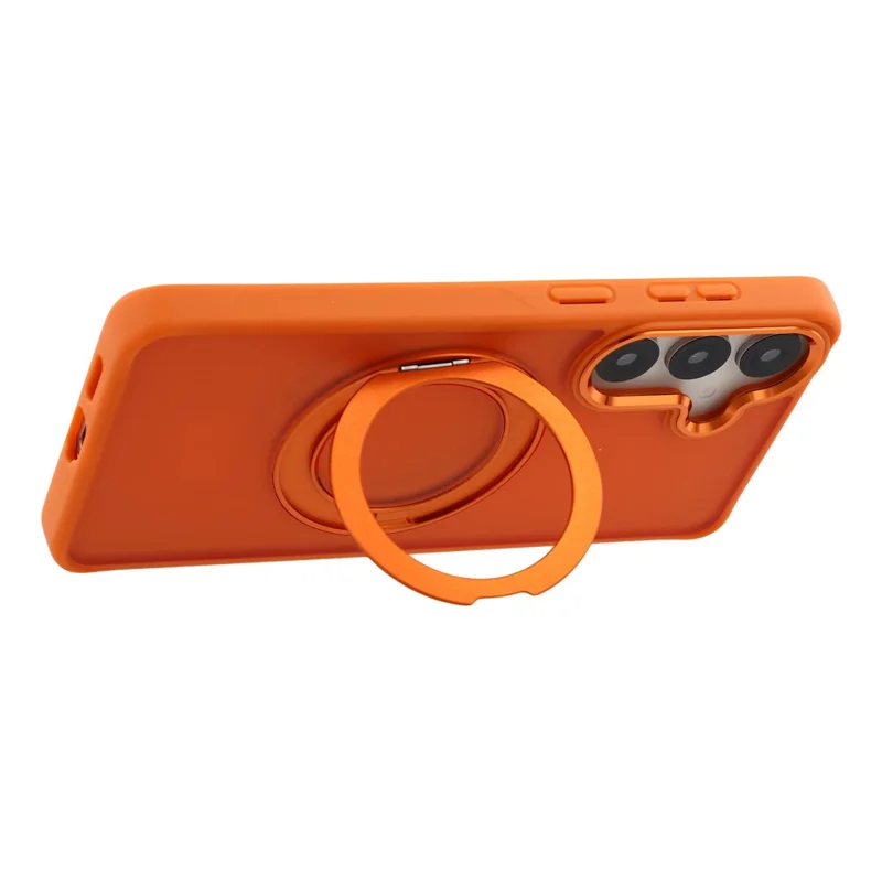 For Samsung Galaxy S26 Case Rotating Kickstand TPU + PC Anti-slip Matte Phone Back Cover - Orange