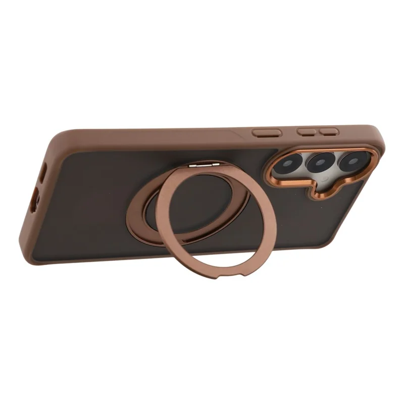 For Samsung Galaxy S24 Case Rotating Kickstand TPU + PC Anti-slip Matte Phone Back Cover - Gold