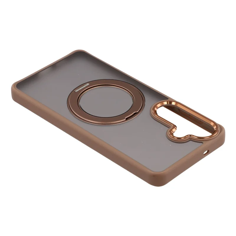 For Samsung Galaxy S24 Case Rotating Kickstand TPU + PC Anti-slip Matte Phone Back Cover - Gold