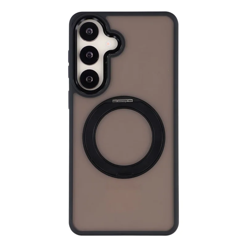 Für Samsung Galaxy S24 FE Hülle Drehbarer Ständer TPU + PC Anti-Rutsch-Matt-Telefonrückseite - Schwarz