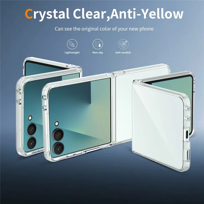 Transparante hoes voor Samsung Galaxy Z Flip8, krasbestendig, TPU + acryl, met transparant achterpaneel