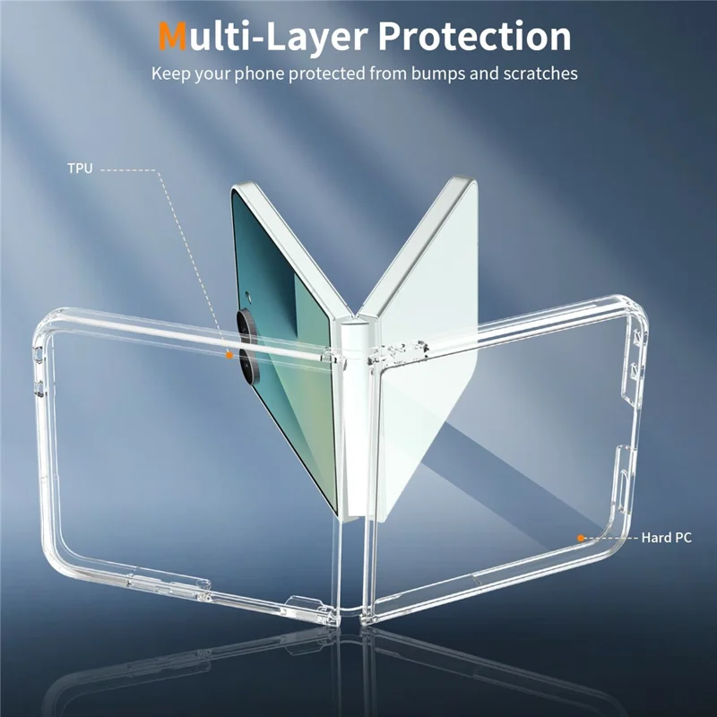 Transparante hoes voor Samsung Galaxy Z Flip8, krasbestendig, TPU + acryl, met transparant achterpaneel
