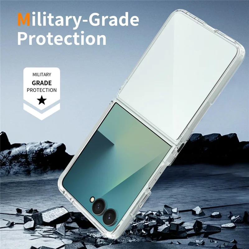 Transparante hoes voor Samsung Galaxy Z Flip8, krasbestendig, TPU + acryl, met transparant achterpaneel