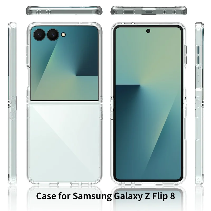 Transparante hoes voor Samsung Galaxy Z Flip8, krasbestendig, TPU + acryl, met transparant achterpaneel