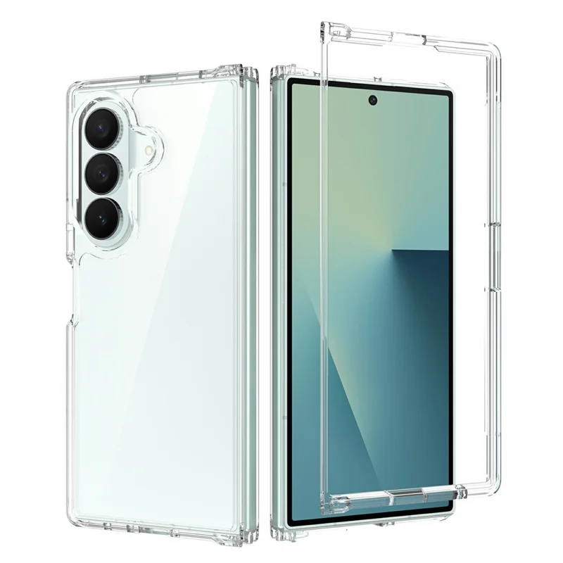 For Samsung Galaxy Z Fold8 Ultra Case Anti-Scratch TPU + Acrylic Clear Back Phone Cover - Transparent