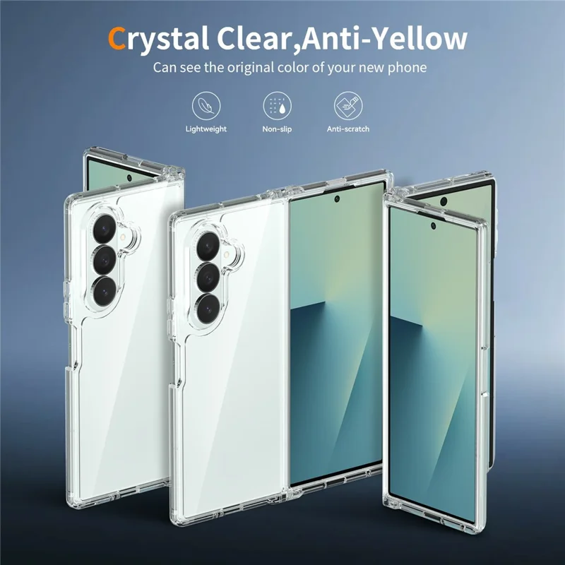 For Samsung Galaxy Z Fold8 Ultra Case Anti-Scratch TPU + Acrylic Clear Back Phone Cover - Transparent