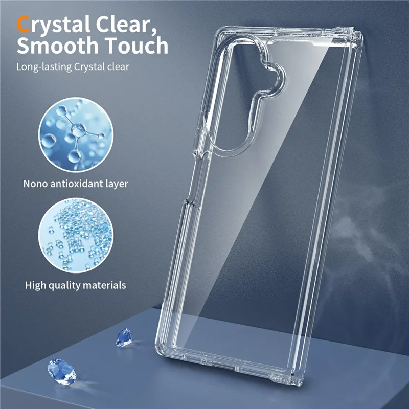For Samsung Galaxy Z Fold8 Ultra Case Anti-Scratch TPU + Acrylic Clear Back Phone Cover - Transparent