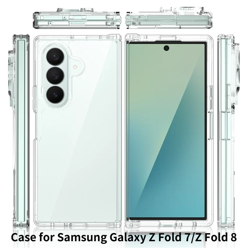 For Samsung Galaxy Z Fold8 Ultra Case Anti-Scratch TPU + Acrylic Clear Back Phone Cover - Transparent