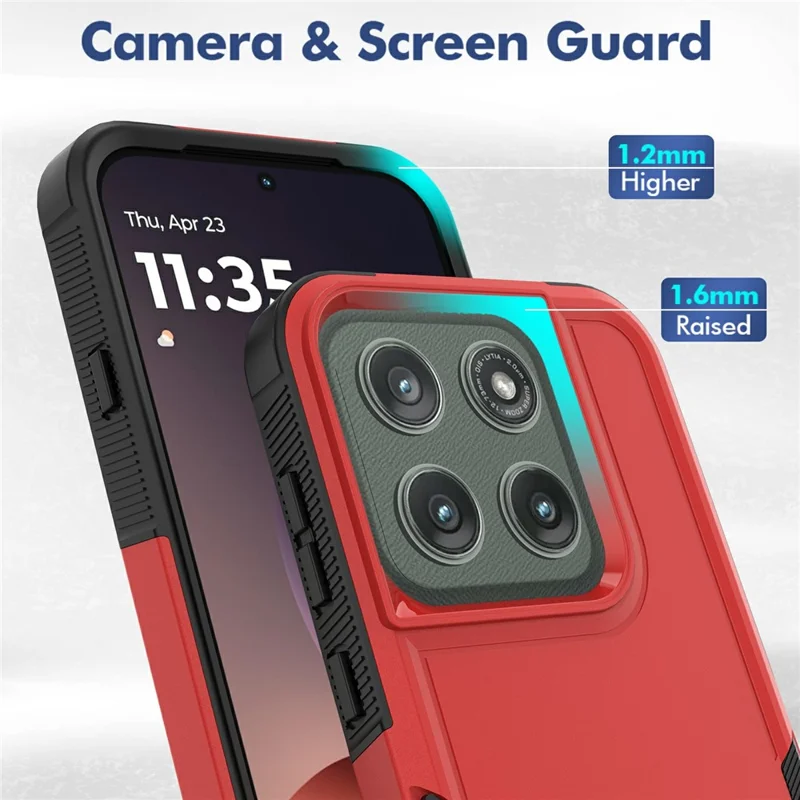 Funda para Motorola Edge (2026) 2 en 1 de PC + TPU, resistente a golpes - Rojo