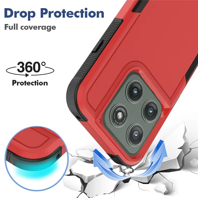 Funda para Motorola Edge (2026) 2 en 1 de PC + TPU, resistente a golpes - Rojo