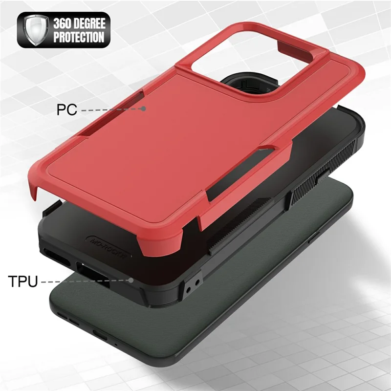 Funda para Motorola Edge (2026) 2 en 1 de PC + TPU, resistente a golpes - Rojo