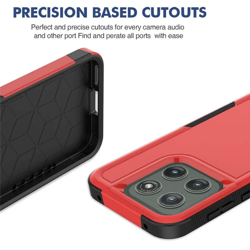 Funda para Motorola Edge (2026) 2 en 1 de PC + TPU, resistente a golpes - Rojo
