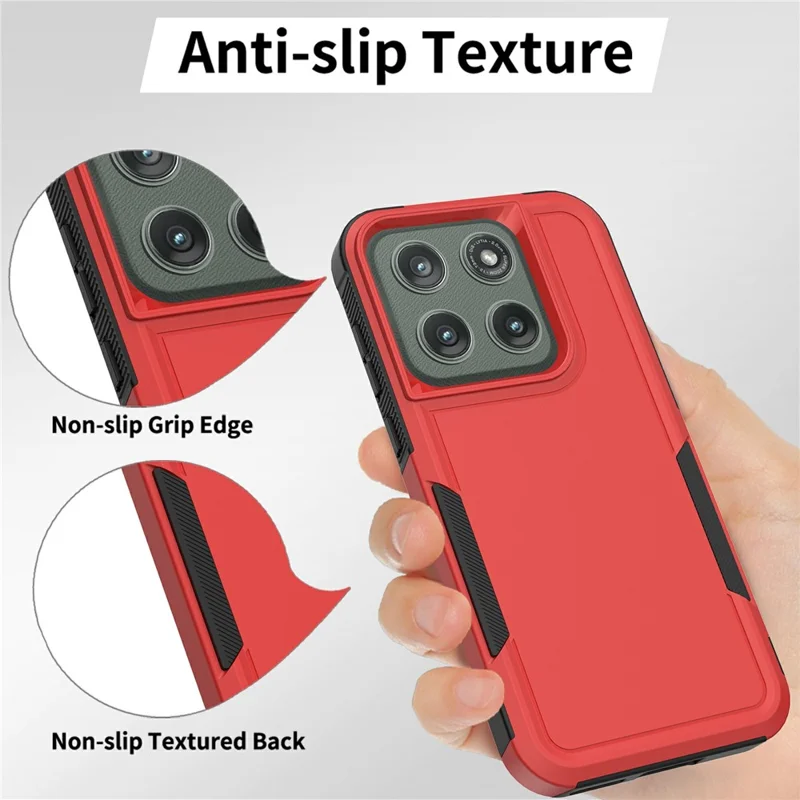 Funda para Motorola Edge (2026) 2 en 1 de PC + TPU, resistente a golpes - Rojo