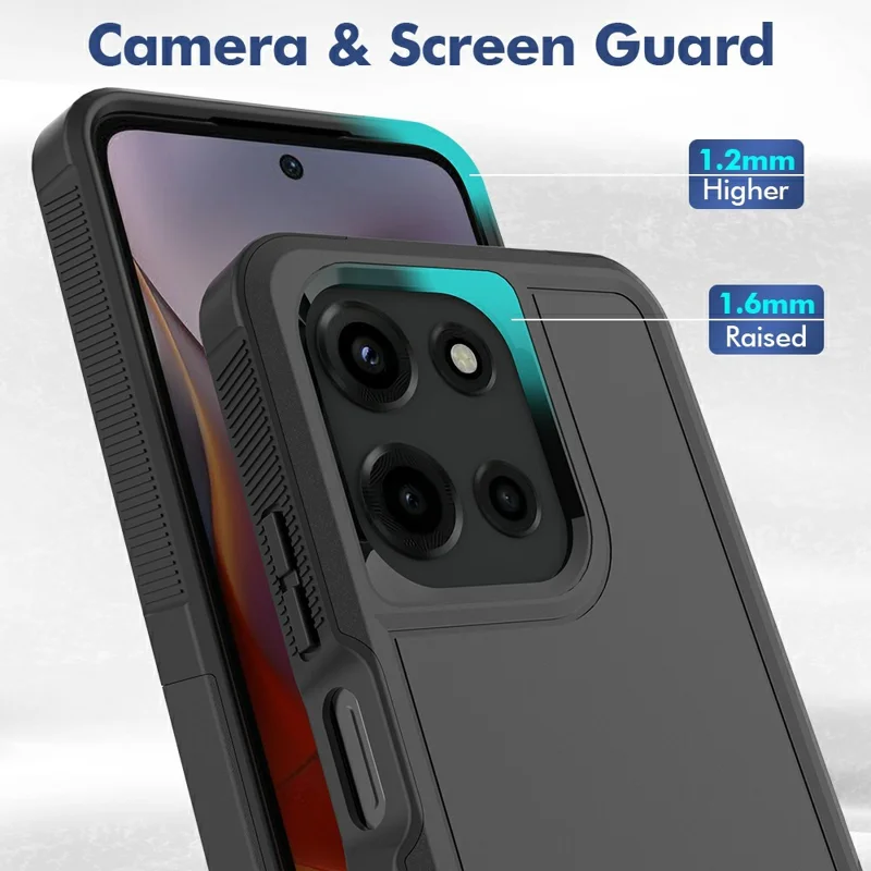 For Motorola Moto G 5G (2026) Case 2 in 1 PC + TPU Shockproof Phone Cover - Black