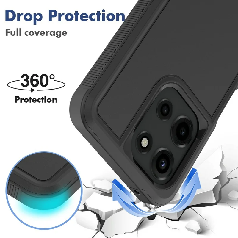For Motorola Moto G 5G (2026) Case 2 in 1 PC + TPU Shockproof Phone Cover - Black