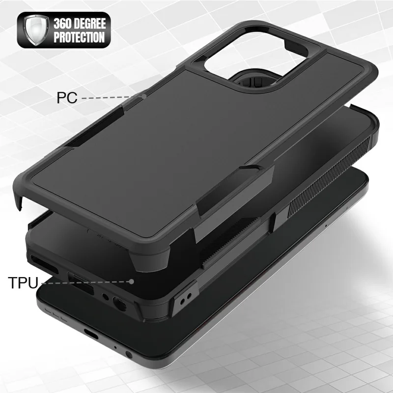 For Motorola Moto G 5G (2026) Case 2 in 1 PC + TPU Shockproof Phone Cover - Black