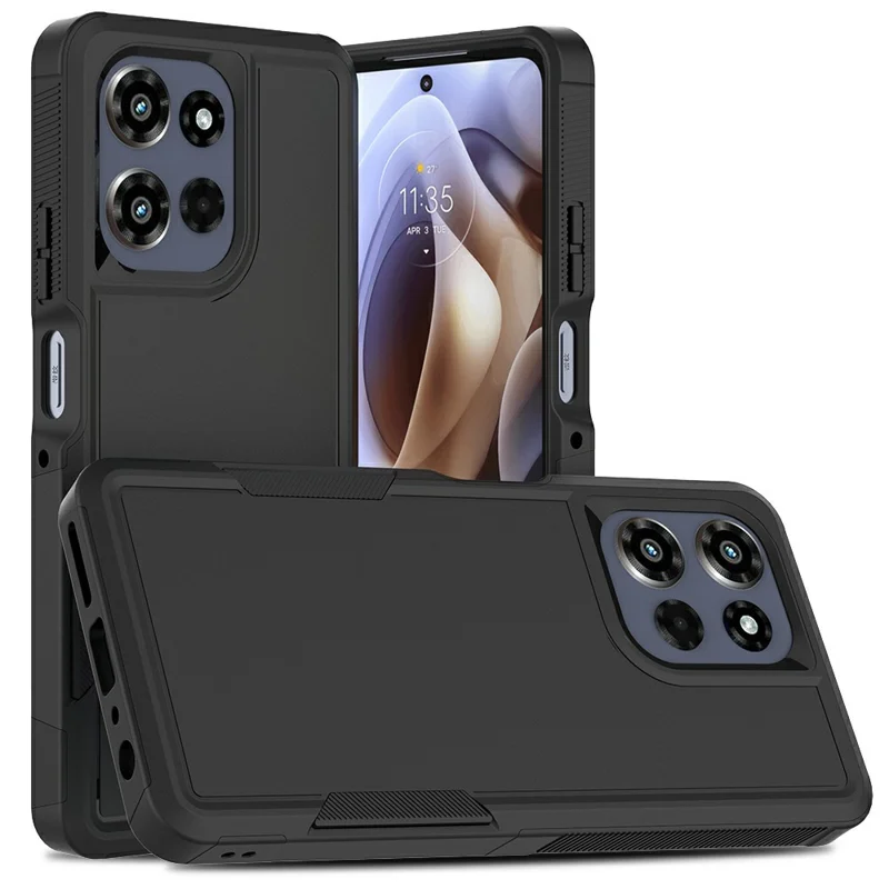 For Motorola Moto G Power (2026) Case 2 in 1 PC + TPU Shockproof Phone Cover - Black