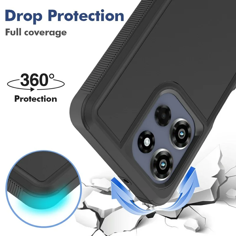 For Motorola Moto G Power (2026) Case 2 in 1 PC + TPU Shockproof Phone Cover - Black