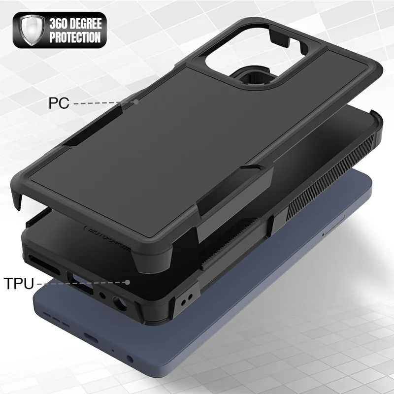 For Motorola Moto G Power (2026) Case 2 in 1 PC + TPU Shockproof Phone Cover - Black