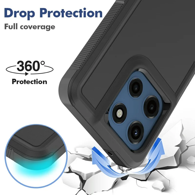 Til Motorola Moto G Stylus (2026) 5G Case 2 i 1 PC + TPU stødfast telefonbeskyttelse - Sort