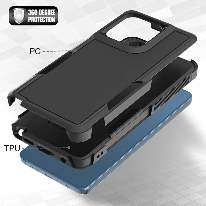Til Motorola Moto G Stylus (2026) 5G Case 2 i 1 PC + TPU stødfast telefonbeskyttelse - Sort