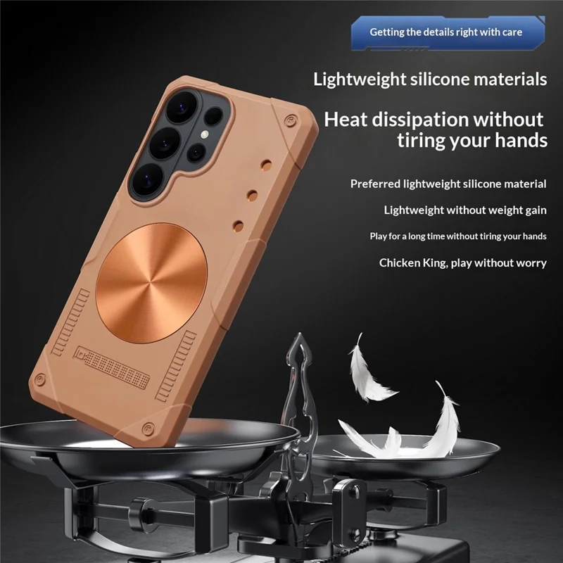 For Samsung Galaxy S26 Ultra Case Copper Heat Dissipation TPU + Metal Cooling Phone Cover Support Magnetic Car Mount - Grey - 11