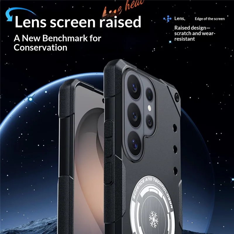 For Samsung Galaxy S26 Ultra Case Graphene Cooling TPU + PC Armor Shockproof Phone Cover - Black - 12