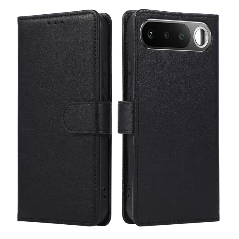 Capa de Telemóvel Carteira em Pele PU com Suporte para Realme 16 5G com Alça de Pulso - Preto