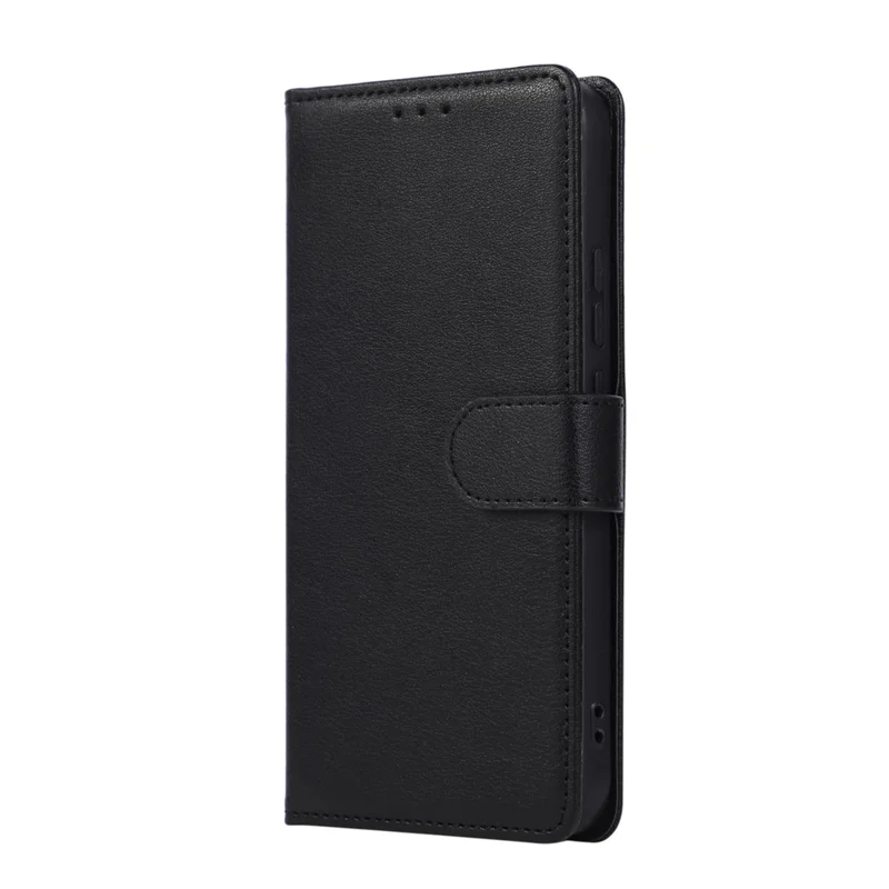 Capa de Telemóvel Carteira em Pele PU com Suporte para Realme 16 5G com Alça de Pulso - Preto