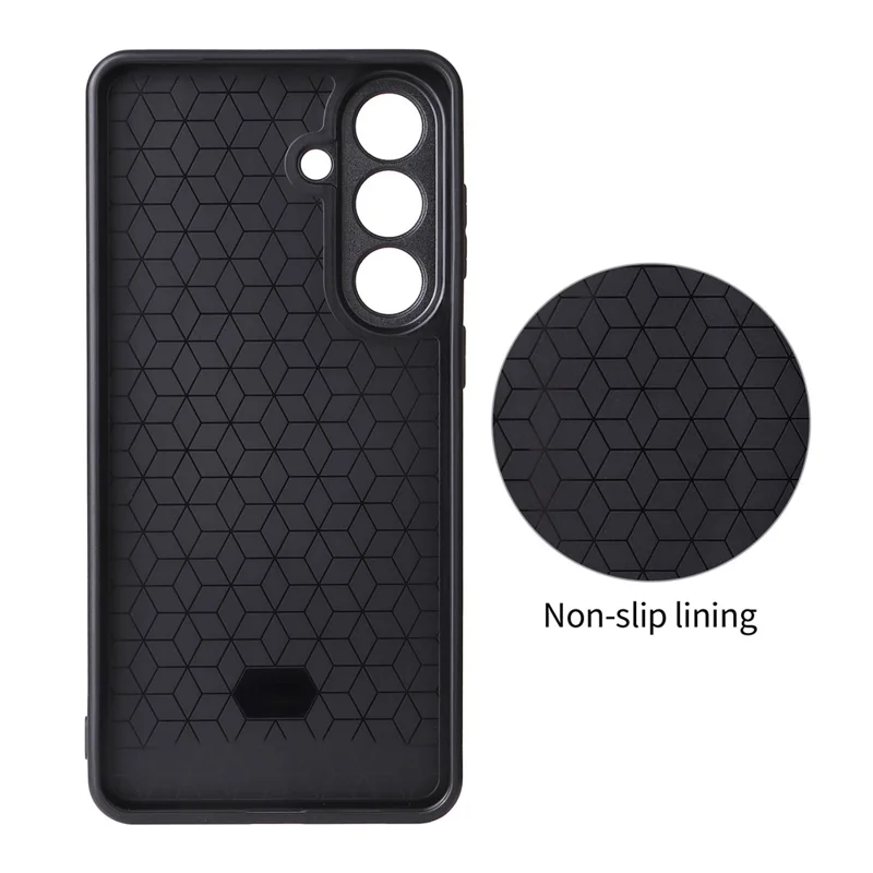 For Samsung Galaxy S25 Case Carbon Fiber Texture Leather Coated TPU PC Phone Cover with Metal Ring for Magnetic Car Mount - Orange - 4