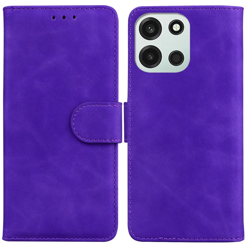 Voor OnePlus Nord 6 5G / CE6 5G Hoesje Effen Kleur Leren Portemonnee Telefoonhoes - Paars