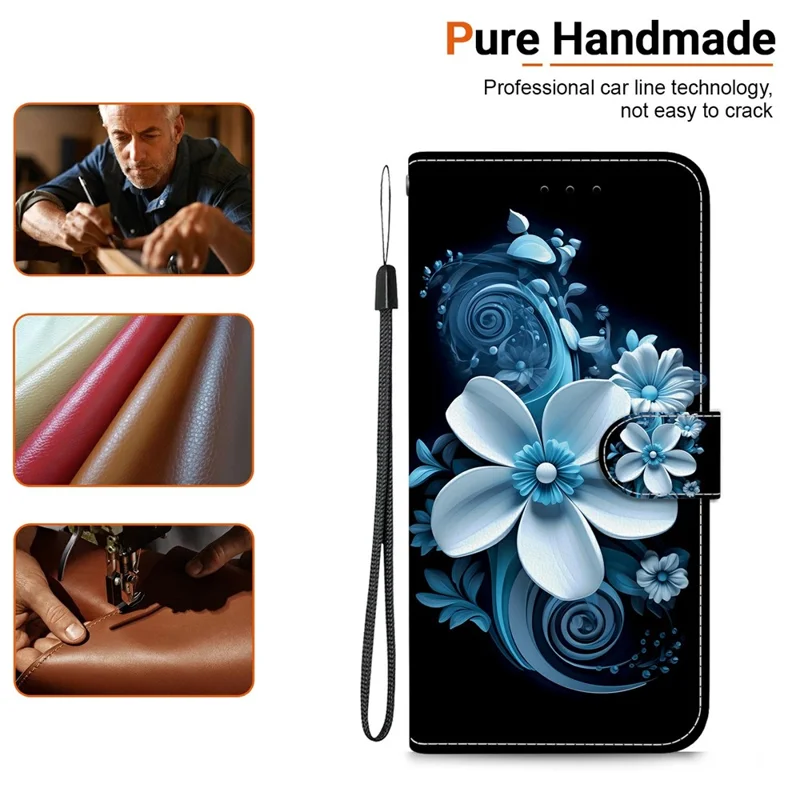 For OnePlus Nord 6 5G  /  CE6 5G Case Pattern Printing Leather Flip Wallet Phone Cover with Lanyard - Black Orchid