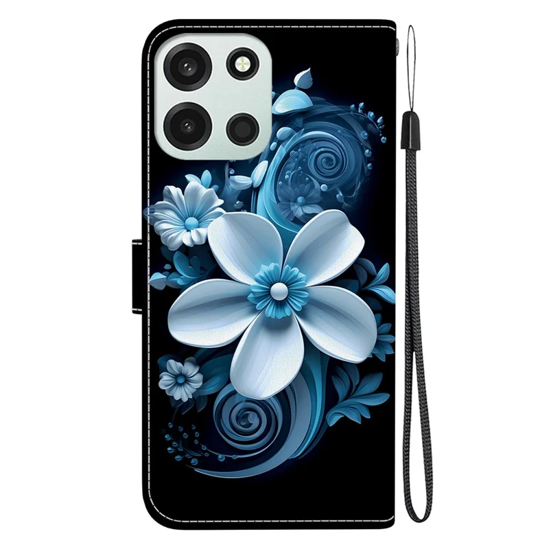 For OnePlus Nord 6 5G  /  CE6 5G Case Pattern Printing Leather Flip Wallet Phone Cover with Lanyard - Black Orchid