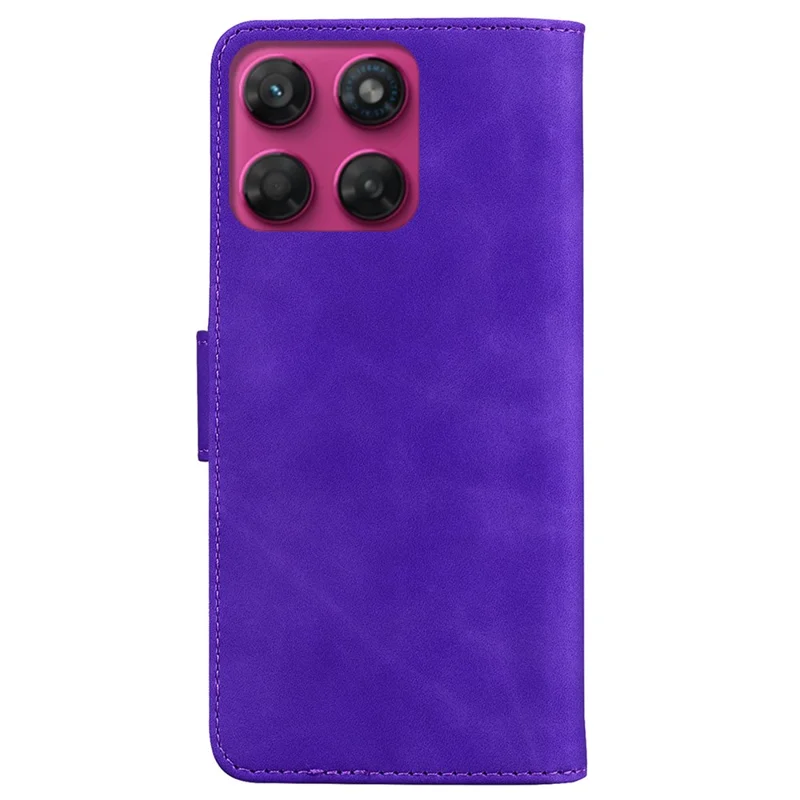 For Motorola Moto G47 5G / G37 5G Case Solid Color Leather Wallet Phone Cover - Purple