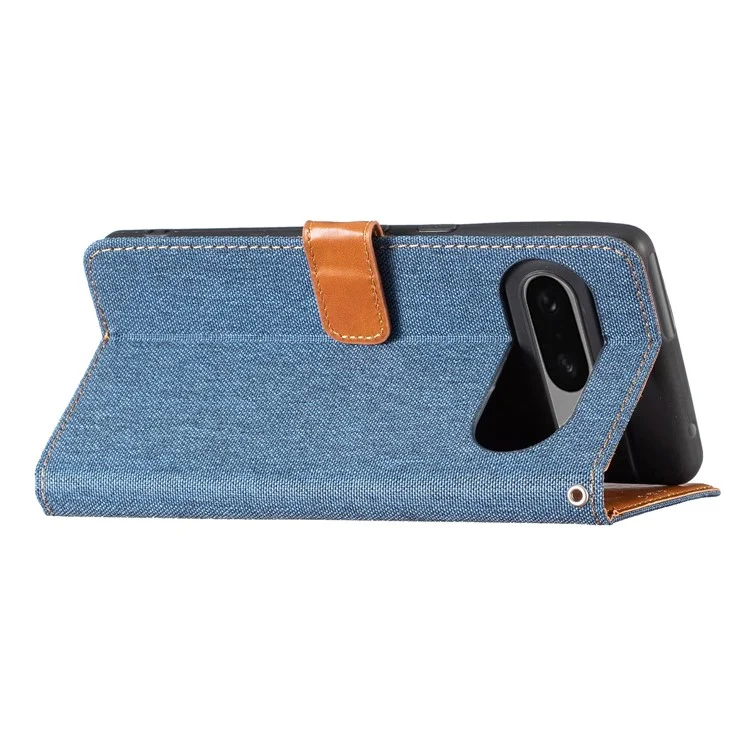For Google Pixel 7 5G Oxford Cloth Texture PU Leather Mobile Phone Wallet Case Stand Shockproof Cover - Dark Blue