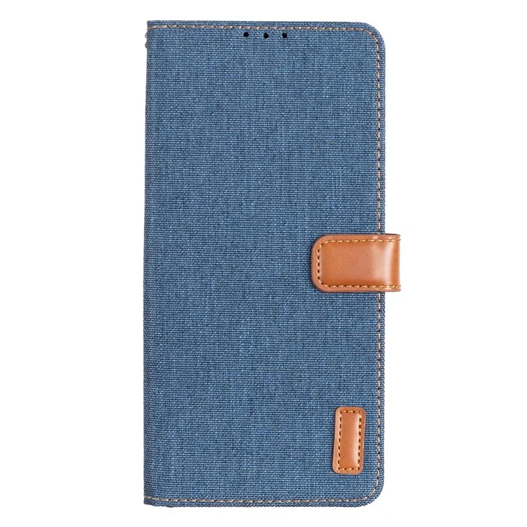 For Google Pixel 7 5G Oxford Cloth Texture PU Leather Mobile Phone Wallet Case Stand Shockproof Cover - Dark Blue