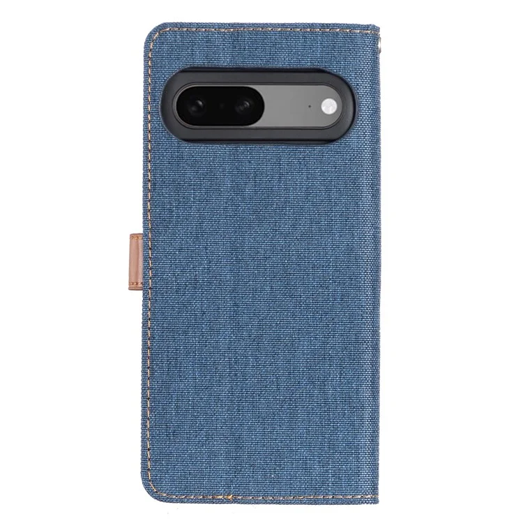 For Google Pixel 7 5G Oxford Cloth Texture PU Leather Mobile Phone Wallet Case Stand Shockproof Cover - Dark Blue