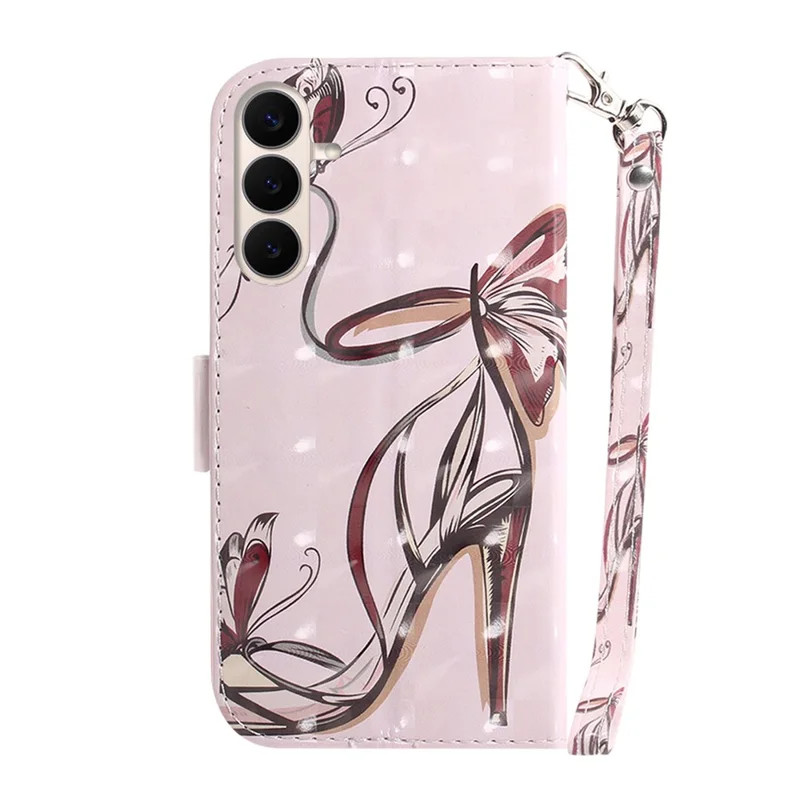 Funda para Samsung Galaxy S26 FE con Impresión de Diseño, Cartera de Cuero con Correa para la Muñeca - Mariposas y Tacones Altos