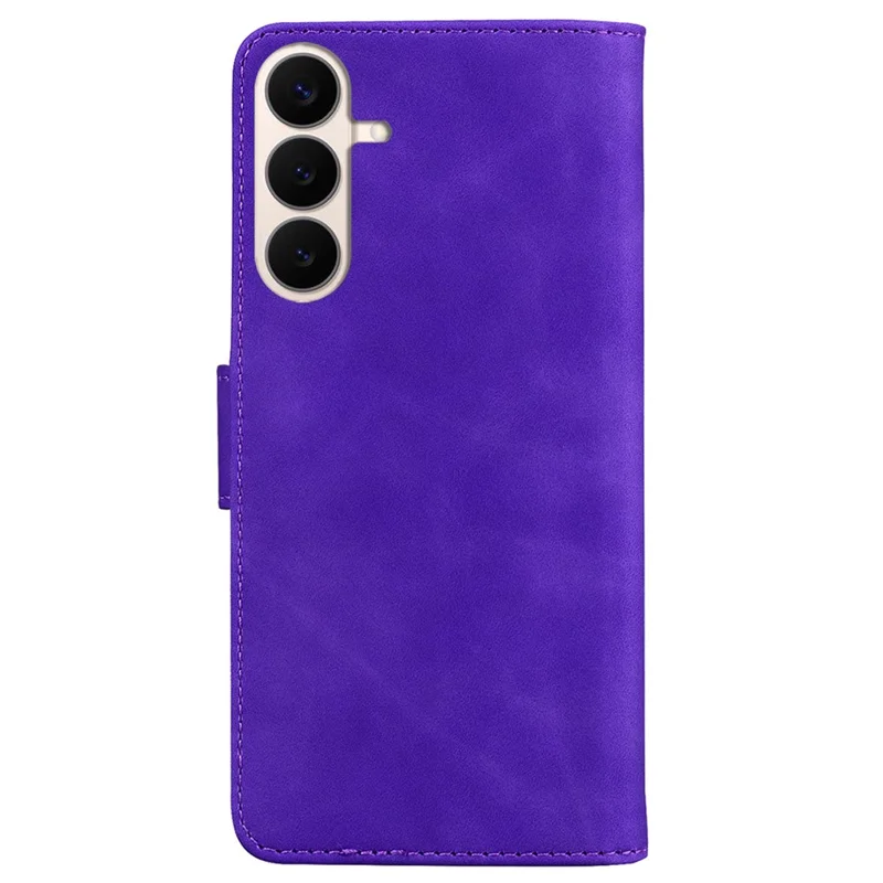Für Samsung Galaxy S26 FE Hülle, Ledertasche in Uni-Design, Handyhülle aus Leder - Lila