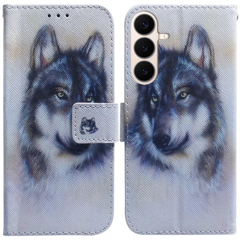 Für Samsung Galaxy S26 FE Brieftaschenhülle mit Musterdruck Ledertelefonhülle - Wolf