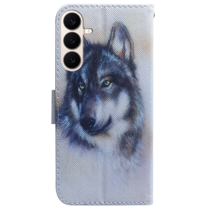 Für Samsung Galaxy S26 FE Brieftaschenhülle mit Musterdruck Ledertelefonhülle - Wolf