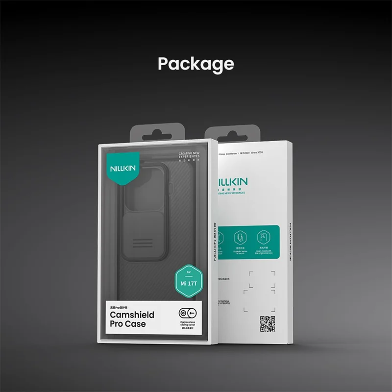 NILLKIN Camshield Pro-serie till Xiaomi 17T hårdskal av TPU + PC med kamerahäckla - Svart
