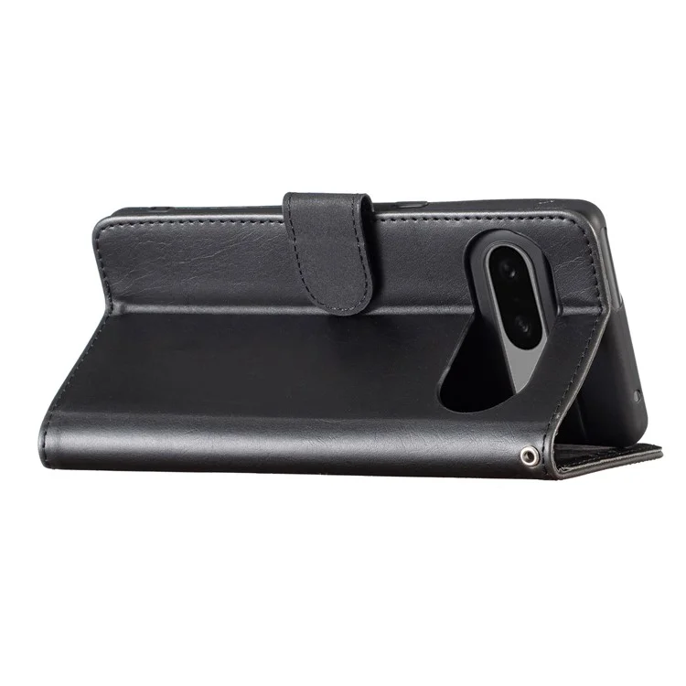 PU Leder Telefonhülle Für Google Pixel 7 5G, Retro Crazy Horse Texture Stand Wallet Schutzdeckel - Schwarz