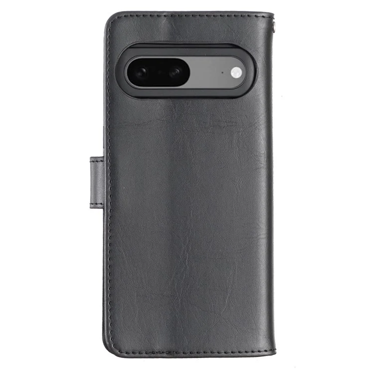 cu Leather Phone Case For Google Pixel 7 5G, Ретро Сумасшедшая Конная Стенда, Защитная Крышка Кошелька Для Кошелька - Черный