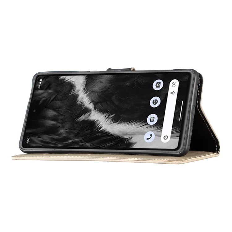 Case de Teléfono de Cuero PU Para Google Pixel 7 5G, Retro Crazy Horse Texture Stand Willet Cover Protective - Gris