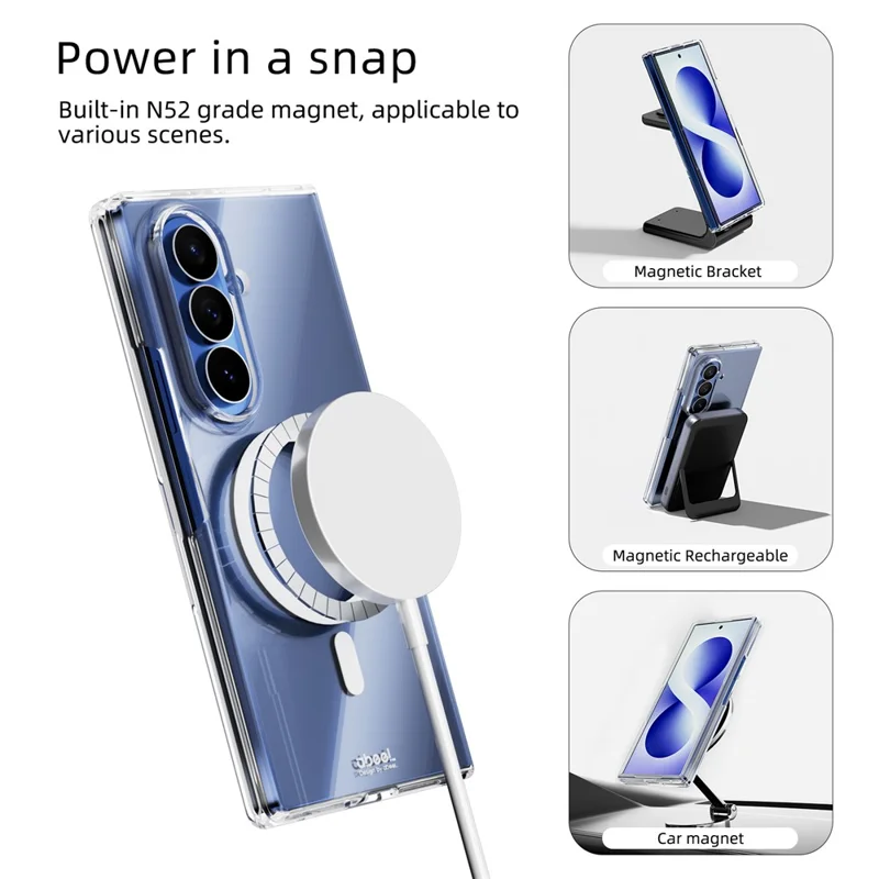 ABEEL for Samsung Galaxy Z Fold8 Ultra Magnetic Case Clear PC Anti Scratch Phone Cover - Transparent