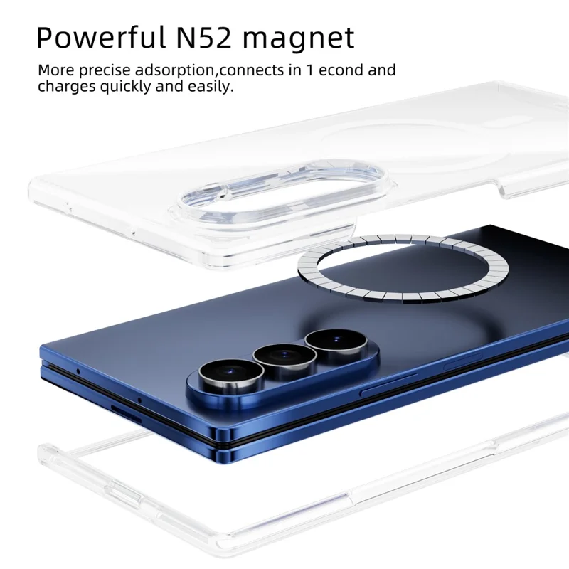 ABEEL for Samsung Galaxy Z Fold8 Ultra Magnetic Case Clear PC Anti Scratch Phone Cover - Transparent